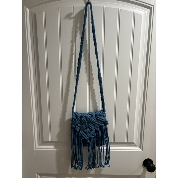 Kabooka Macrame Tale sling bag Crossbody Blue - Picture 1 of 7